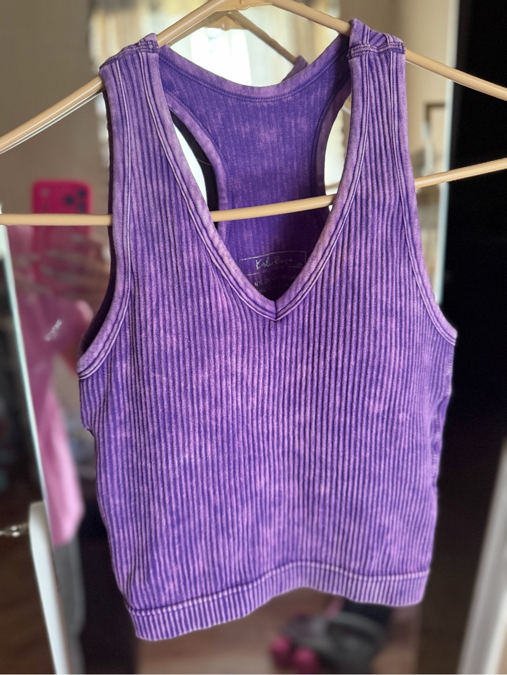 Karli Rose Purple Ribbed V-Neck Racerback Tank
